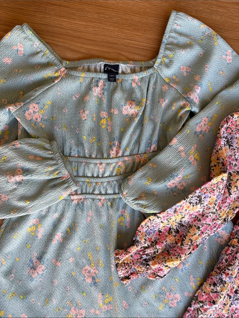 Girls' Floral Dresses in Mint and Multicolor - size Girls Large 10/12 -Set of 2